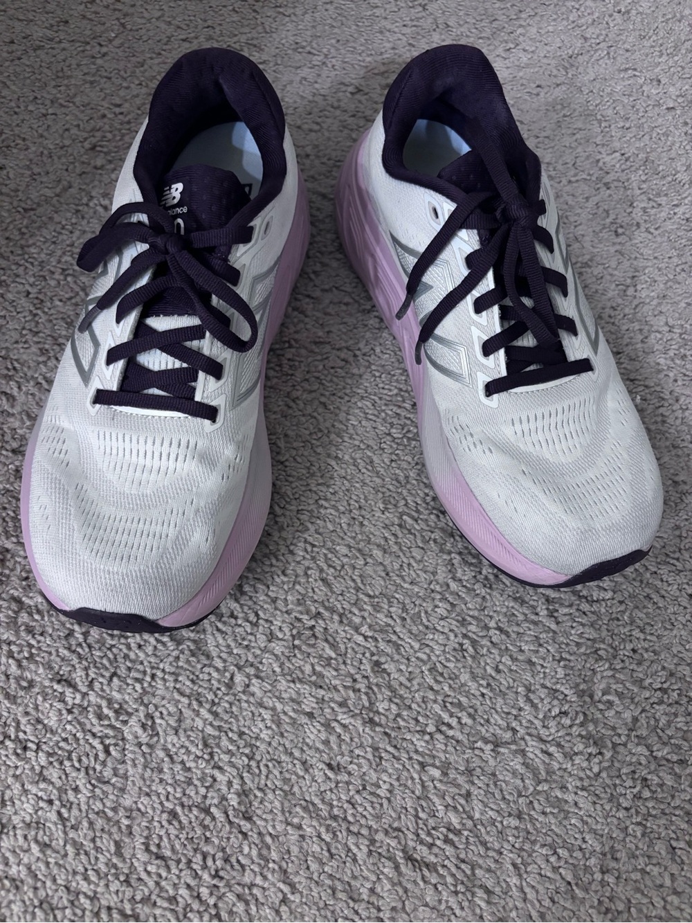 New Balance Women's White and Purple Running Sneakers